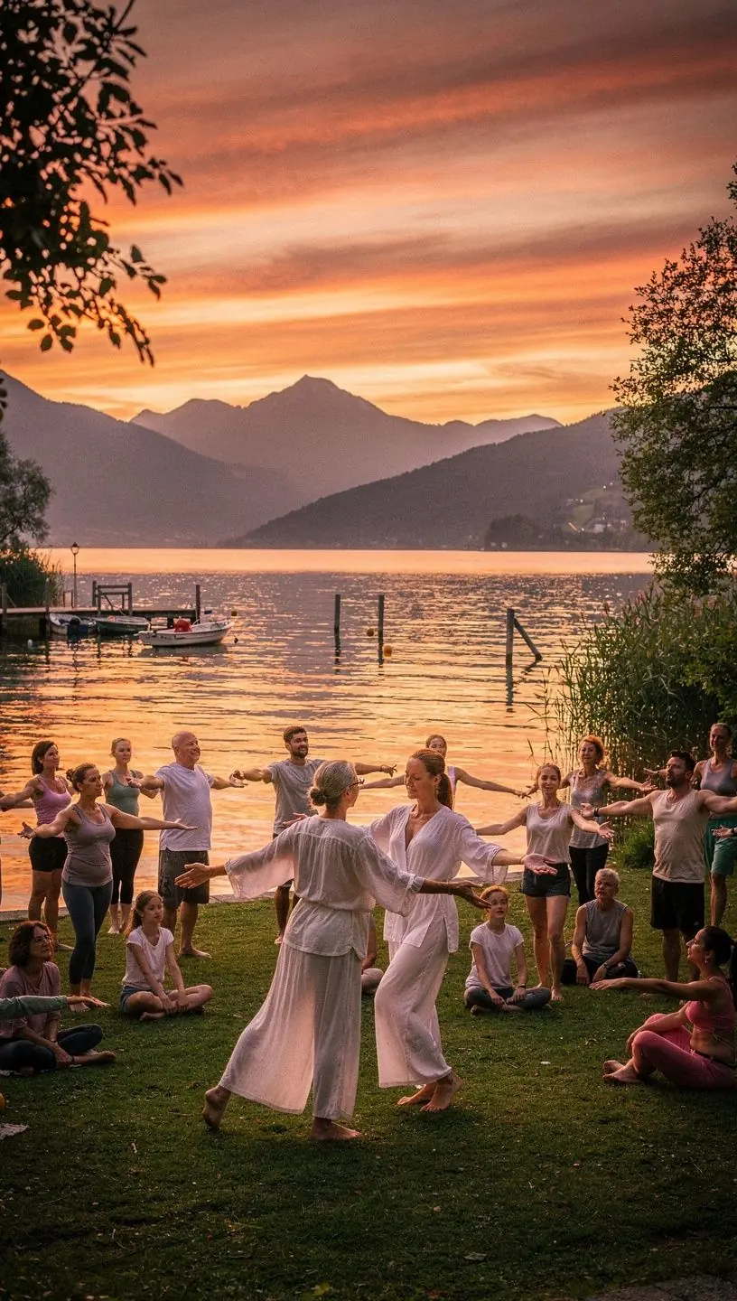 Eine Nahaufnahme von Tänzerschuhen, die auf dem Boden eines Tanzstudios stehen.