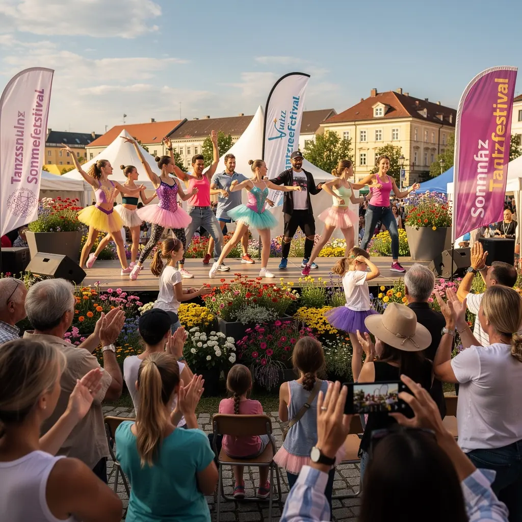 Eine Nahaufnahme von Tänzerschuhen, die auf dem Boden eines Tanzstudios stehen.