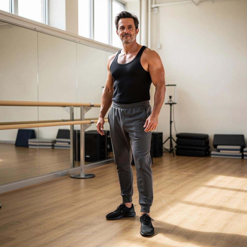 Eine Gruppe von Tänzern führt eine zeitgenössische Choreografie in einem hellen Studio auf.